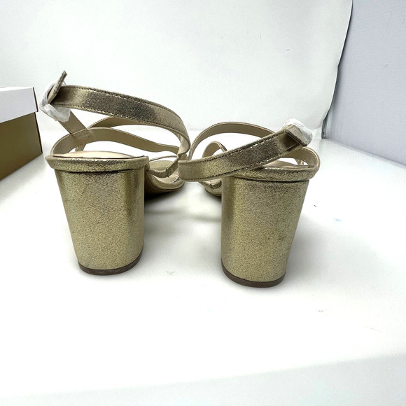 Charter Club Lunah Sparkly Asymmetrical Strap Dress Sandals in Gold 9.5 M New - Picture 4 of 9